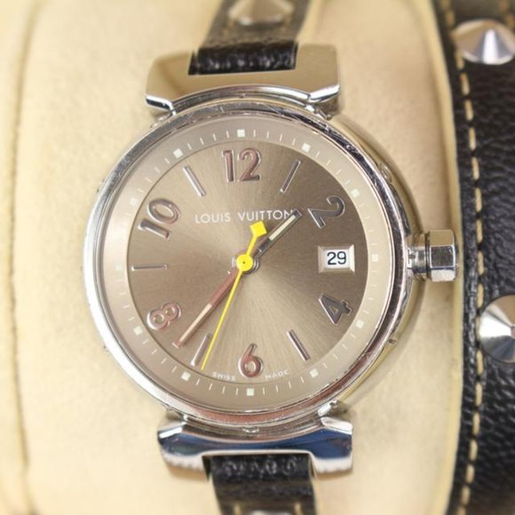 Louis Vuitton Triple Coiled Q1212 Tambour Watch 28mm Quartz 25lv37s - Picture 8 of 12